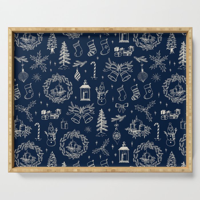 Christmas Toile // Starry Night Serving Tray