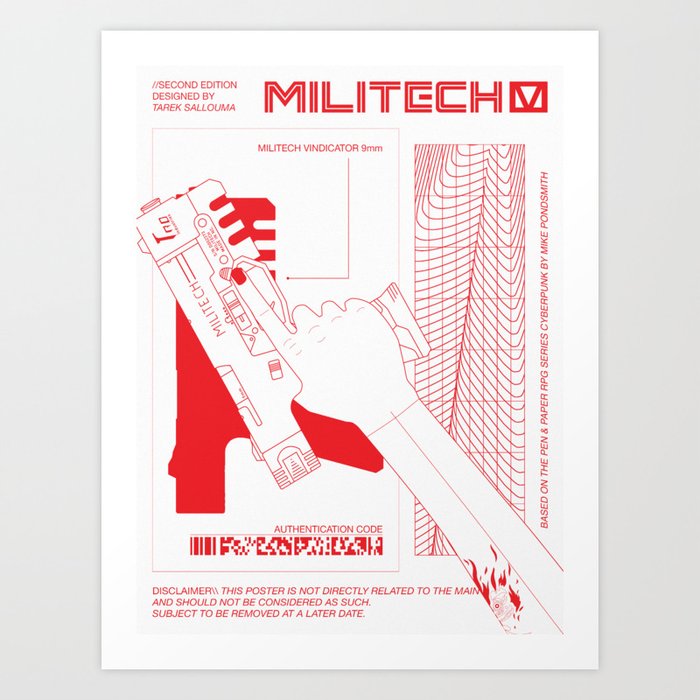 Militech (Inspired by the upcoming Cyberpunk 2077 game) Art Print