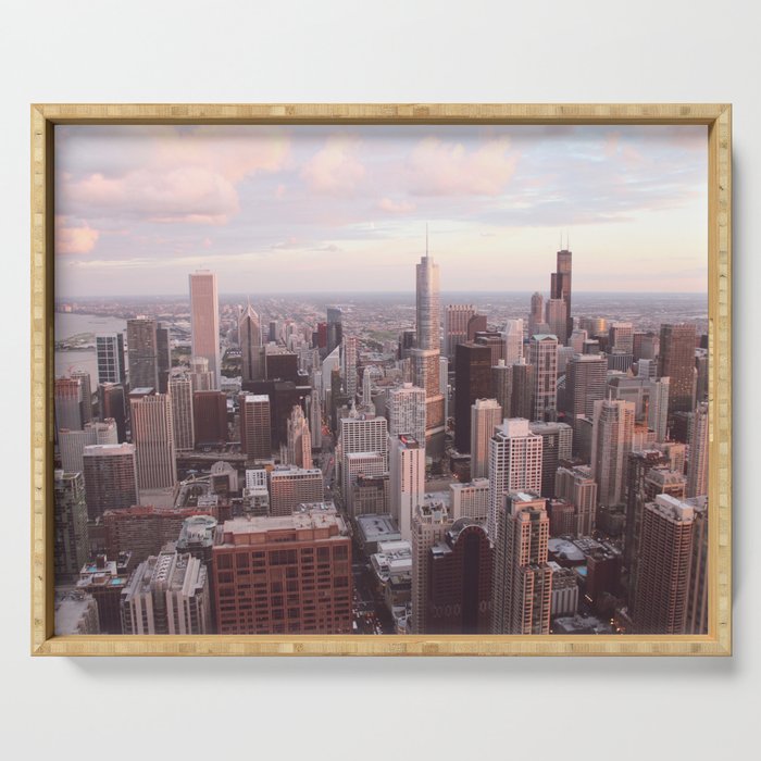 Downtown Chicago Skyline, Fine Art Photography Serving Tray