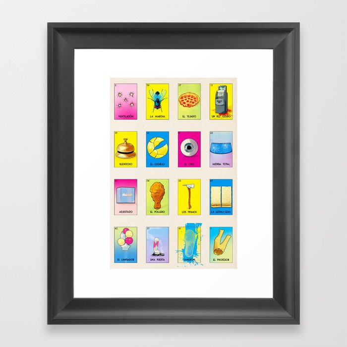 Bb Loteria Cards Framed Art Print By Michaellapinski Society6 Bb Loteria Cards Framed Art Print