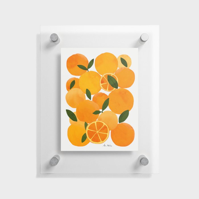 mediterranean oranges still life  Floating Acrylic Print