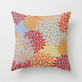 Festive, Bright and Colorful, Floral Prints,  Throw Pillow