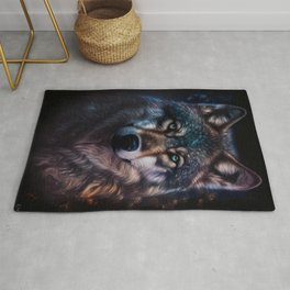 Mysterious Wolf Rug