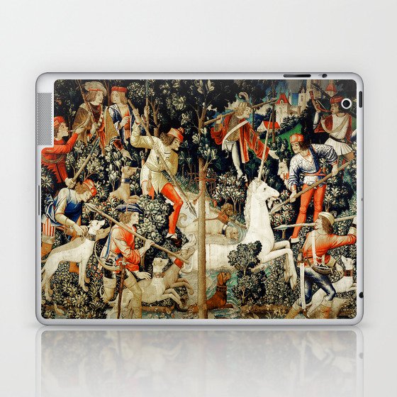 Slaying Of The Unicorn Medieval Tapestry Laptop & iPad Skin