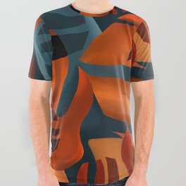 Abstract deep color's Monstera All Over Graphic Tee