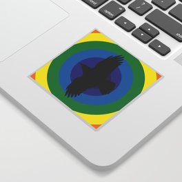 Crow Flies Rainbow Sticker