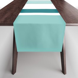 Seafoam & Teal Colorblock Striped Pattern Table Runner