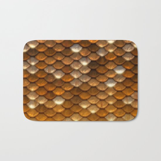 Gold glitter mermaid sparkling scales - Mermaidscales Bath Mat