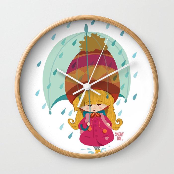 Lovely Rain Wall Clock
