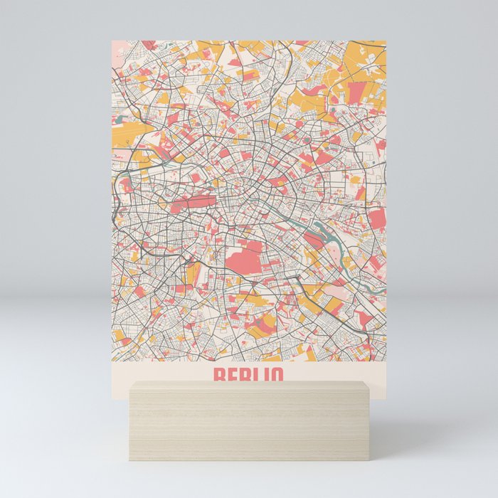 Berlin city map Mini Art Print