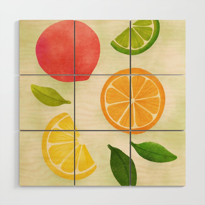 Citrus Fresh Fruits Wood Wall Art