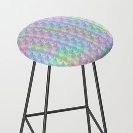 Holographic Mermaid Scales Pattern Bar Stool