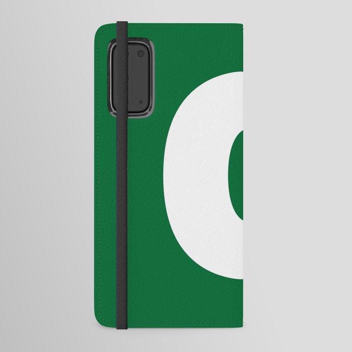 O (White & Olive Letter) Android Wallet Case