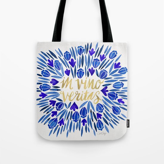 In Wine, There is Truth – Navy & Gold Tote Bag