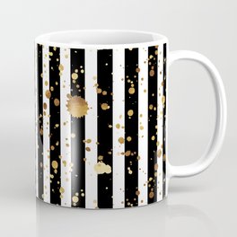 Stripes & Gold Splatter Coffee Mug