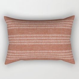 farmhouse stitch - rust Rectangular Pillow
