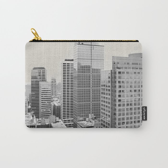 Minneapolis Skyline | Minimalist Black and White Photography Carry-All Pouch