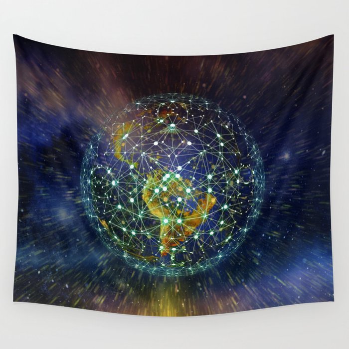 Earth Network Wall Tapestry