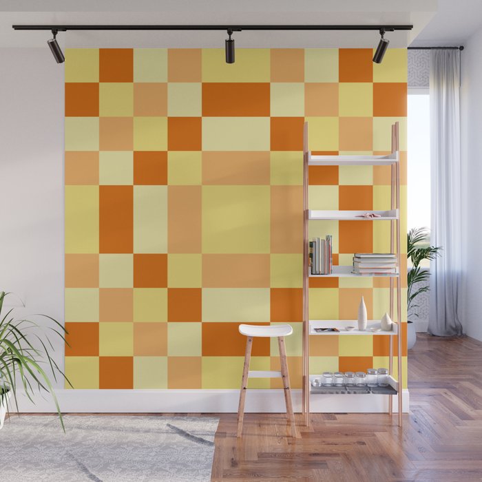 Yellow Patchwork Pattern Wall Mural