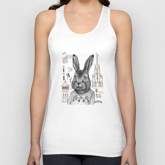 He's travelling around the world by his own. Unisex Tank Top