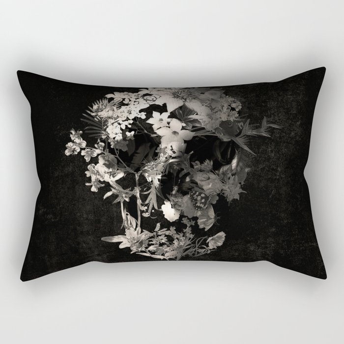 Spring Skull Monochrome Rectangular Pillow