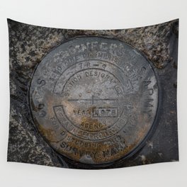 Army Corps of Engineers Survey Marker Port Washington Wisconsin Breakwater Wall Tapestry