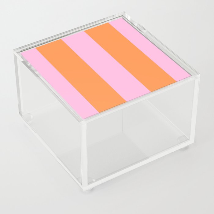 Orange and Pink Stripes  Acrylic Box