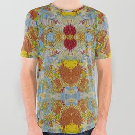 Abstract in orange blue and gold All Over Graphic Tee