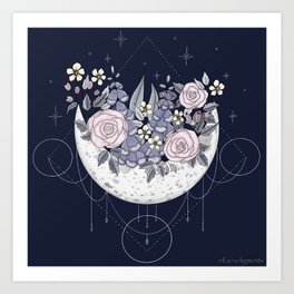 Mama Moon Planter Art Print