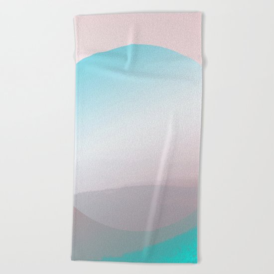 Modern Abstract Pink Blue Beach Towel