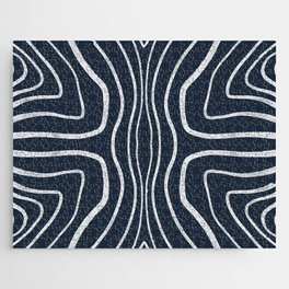 Abstract Line Pattern - Navy Jigsaw Puzzle