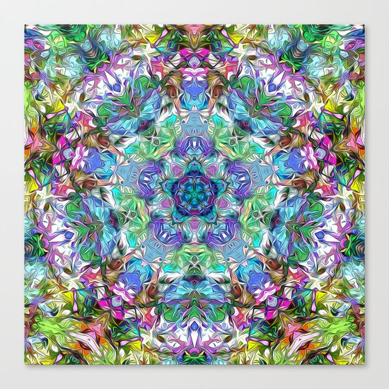 Five Points of Color Abstract Canvas Print