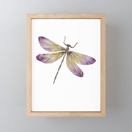handmade watercolor fly dragon Framed Mini Art Print