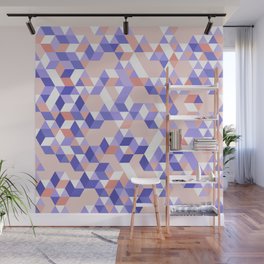 Optical Illusion in Very Peri and Peachy Wall Mural