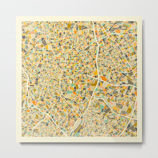 Madrid Map Metal Print