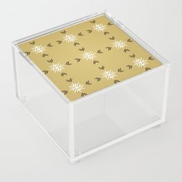 Christmas Pattern Brown Retro Snowflake Classic Acrylic Box