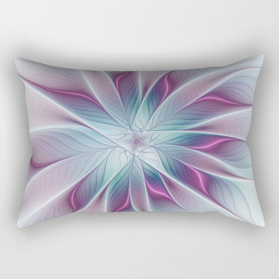 Floral and Luminous, abstract Fractal Art Rectangular Pillow