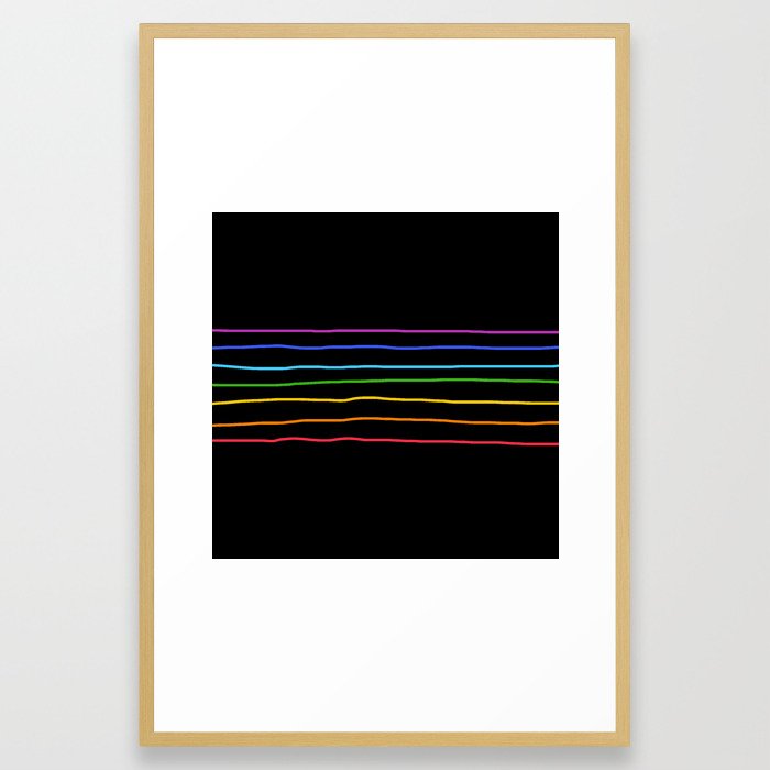 Classic Abstract Minimal LGBT Rainbow Retro Summer Style Stripes #3 Framed Art Print