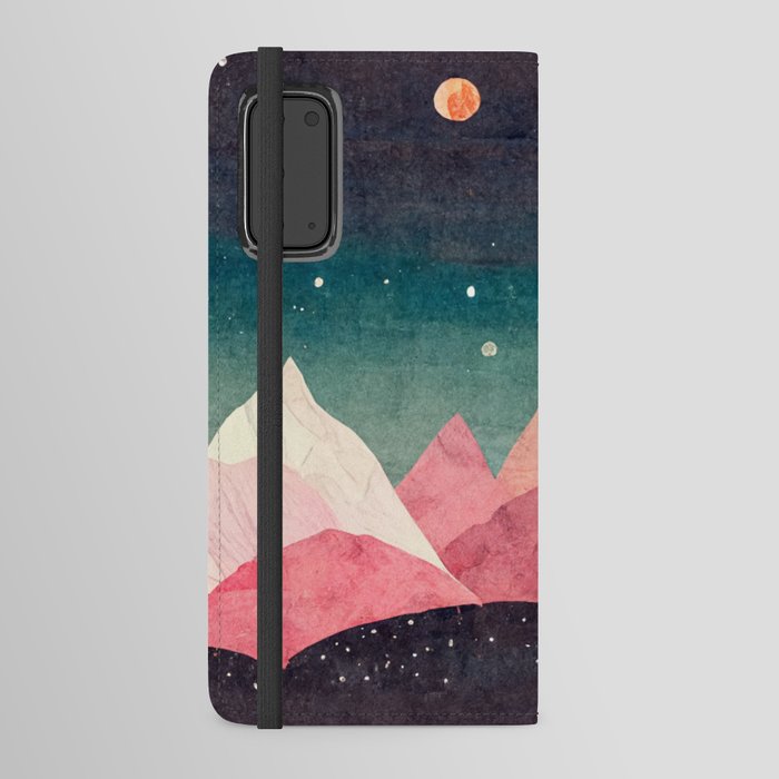 Celestial Mountains with Starry Sky Android Wallet Case