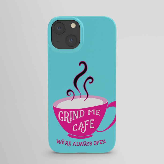 Grind Me Cafe - Blue iPhone Case