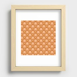 Ethnic Ogee Floral Pattern Caramel Recessed Framed Print