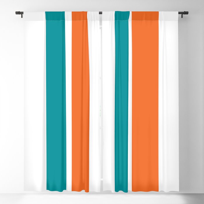 Aqua Orange Miami Color Blackout Curtain By Socoart Society6