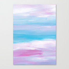 Abstract Minimalist Blue Pink Painting Canvas Print
