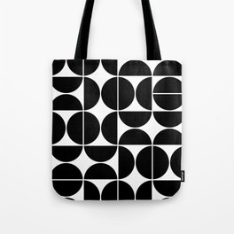 Mid Century Modern Geometric 04 Black Tote Bag