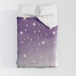 Space Watercolor Ombre (purple/white) Duvet Cover