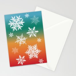 Rainbow snowflakes #1 Stationery Card