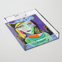 Picasso style-double faces II Acrylic Tray