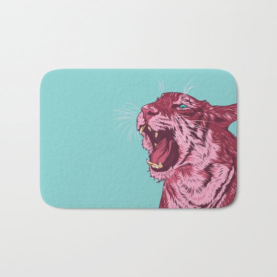 Magenta tiger Bath Mat