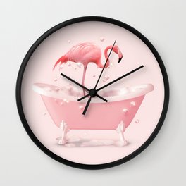 Bathtub Flamingo Wall Clock
