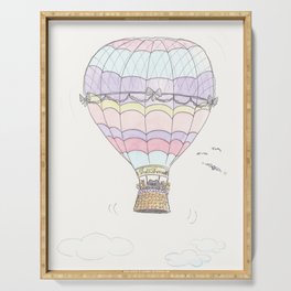 Cat in a Hot Air Balloon Happy Adventure Serving Tray